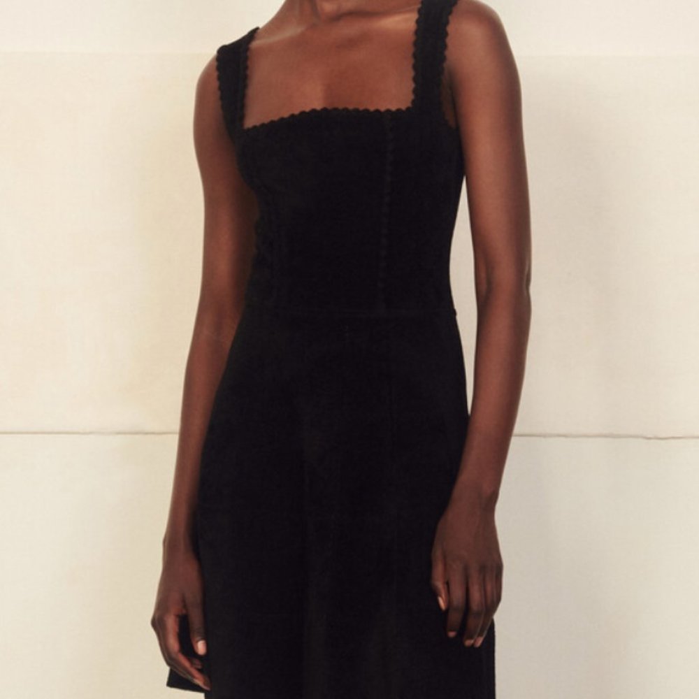 NWT - Sandro - Scallop Black Lolita Dress - Black - Large - 40